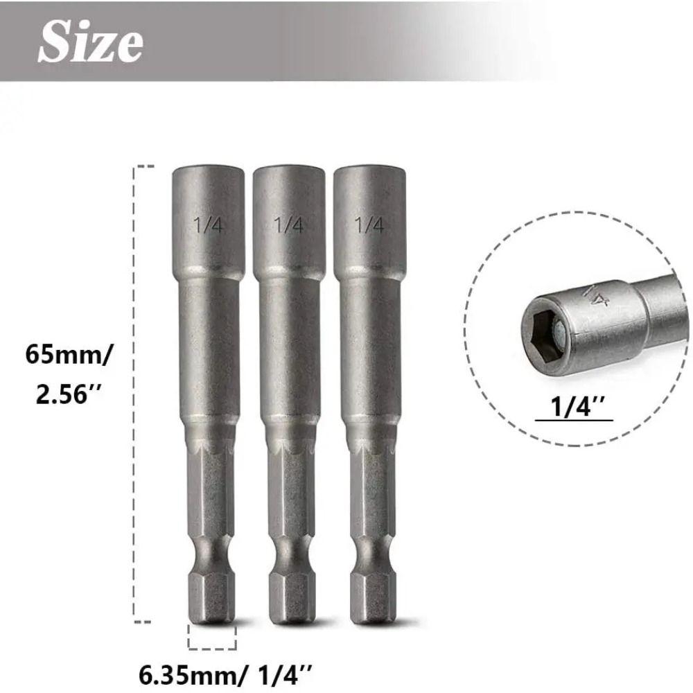 Длина 65 мм Ударная головка Магнитная гайка Отвертка Адаптер для жесткой шестигранной головки Электродрель
