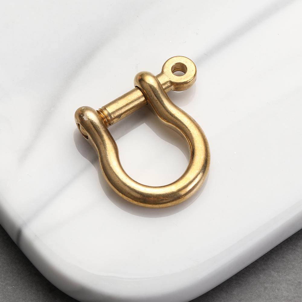 Винтовой соединительный соединитель скоба брелок D-образные скобы кольцо для ключей твердый латунный карабин брелок крючок