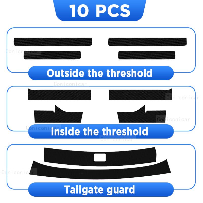 For JETOUR DASHING X-1 -2025 Car Door Sills Scuff Plate Threshold Protector Interior Imitation Carbon Fiber Sticker