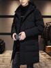 Мужское зимнее хлопковое пальто средней длины с капюшоном — размер плюс, толстое и теплое, устойчивое к холоду