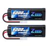 Zeee 7.2V 5000mAh NiMH Battery with TAMIYA Plug, 2-Pack, High-Capacity Nickel-Metal Hydride Battery for RC Cars, RC Boats, Racing Cars, and More