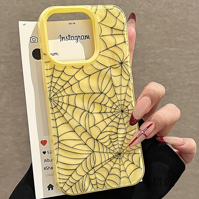 Черный силиконовый чехол-паутина для iPhone 13 16 15 14 12 Pro Чехол для iPhone 15 16 Plus 13 11 12 14 15 16 17 Air Pro Max Чехлы