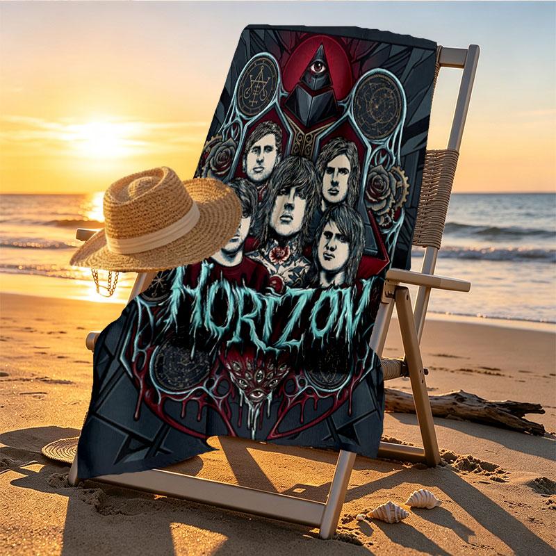 Bring Me the Horizon Print Beach Towel Design, Soft, Lightweight. for Home Bathroom, Spa, Pool, Yoga, Surfing, Camping, Gift for Family, Friend
