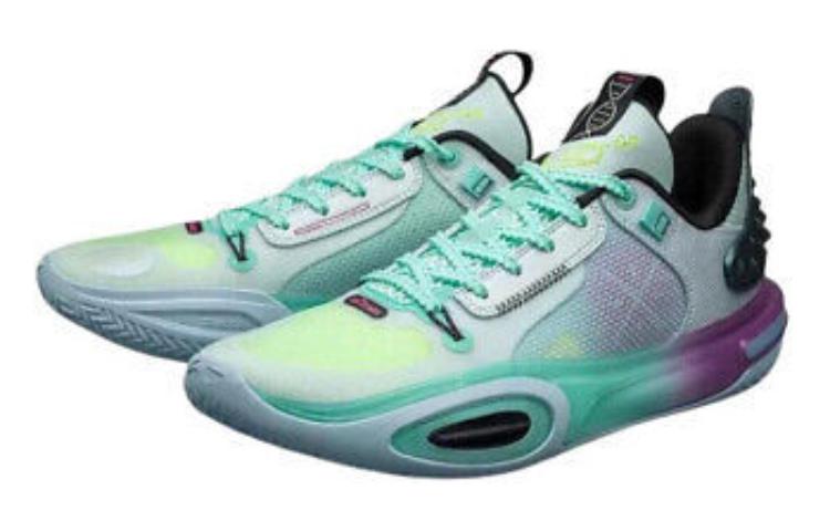 Li Ning All City 11 Психоделическая амортизация Нескользящие Износостойкие Низкие Баскетбольные Кроссовки Мужские Синие ABAT005-3