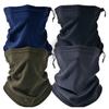 Winter Multifunctional All In 1 Polar Fleece Neck Gaiter Solid Color Face Guard Drawstring Design Thick Cycling Headwear Running Sport Scarf