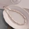 Natural Freshwater Baroque Toothpick Small Silver Bar Pearl Necklace with Unique Design, Long Baroque Pearl Necklace for Women