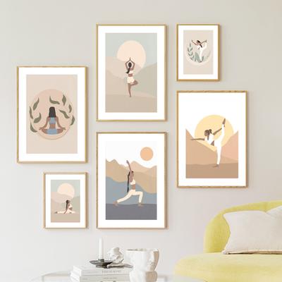 Boho Lotus Yoga Girl Медитация Успокаивающий Дзен Холст Картина Скандинавские Плакаты Печать Настенные Картины Для Гостиной Домашний Декор