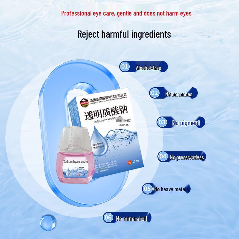 Sodium Hyaluronate Eye Drops for Eye Fatigue, Dryness, Irritation, Redness, and Blurry Vision Relief