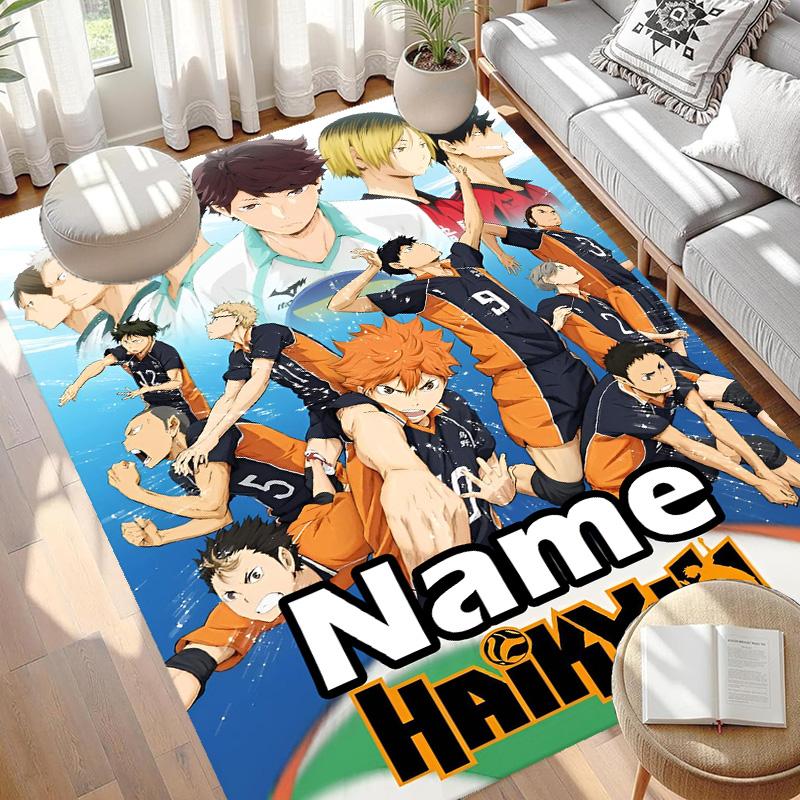 Custom Name Personalized Haikyu Print Carpet, Versatile Home Decor Rug, for Playroom, Apartment, Balcony, Entryway, Hallway Gift