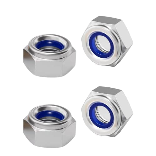 BOJIDO Hex Lock Nuts, Stainless Steel Hex Nuts, Nylon Lock Nuts, 304 Stainless Steel, Nylon Washers, Nylon Inserts, M14, 14mm Height, 22mm Width, Pack