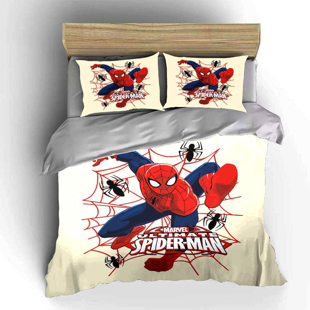 Marvel Ultimate Spider-Man Дизайн Постельное белье Комплект пододеяльника Пододеяльник Наволочки (1*Пододеяльник 2*Наволочки, без одеяла)