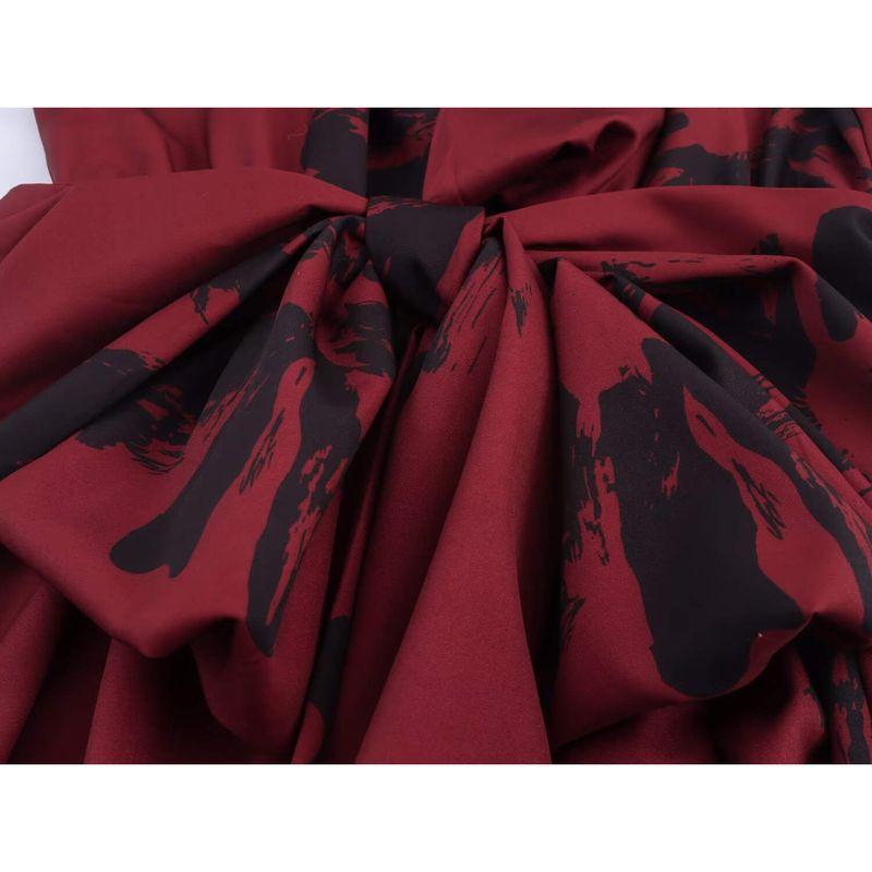 Kaslead New Women Clothes Western Style Fashion Simple Double Purpose Design Temperament Deep V Print Long Dress