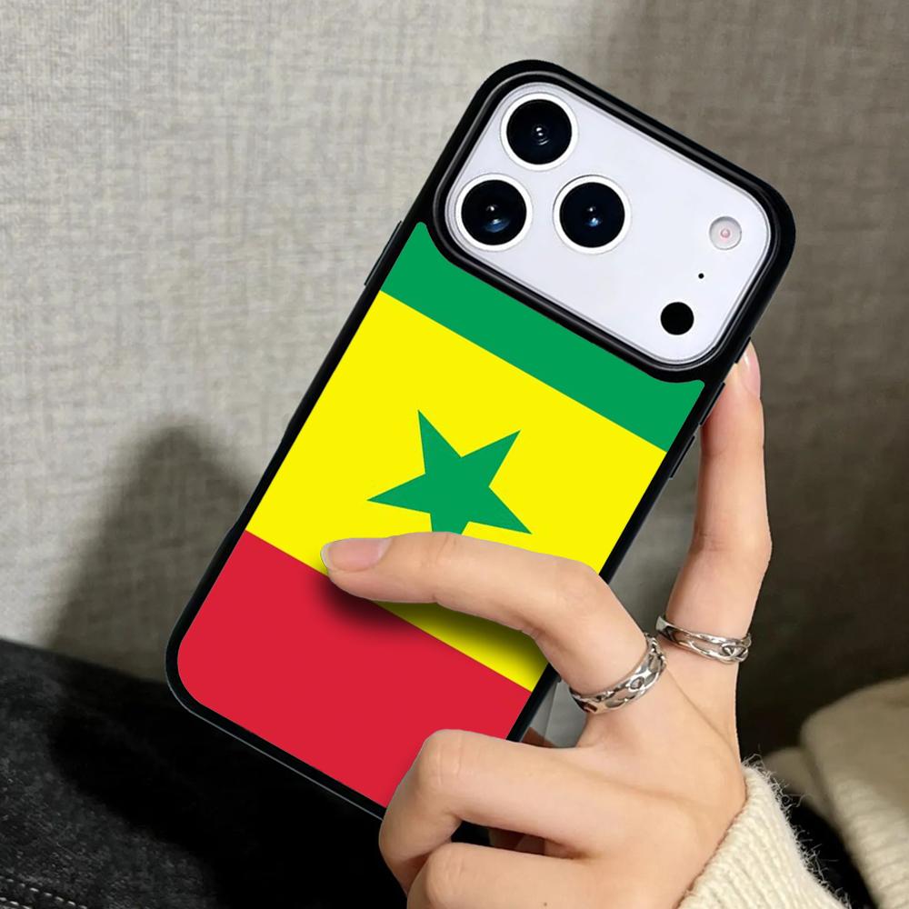 Чехол Case для iPhone 17 Air 16 Pro Max 15 Plus 11 13 Mini 14 12 Задняя крышка телефона Флаг Сенегала