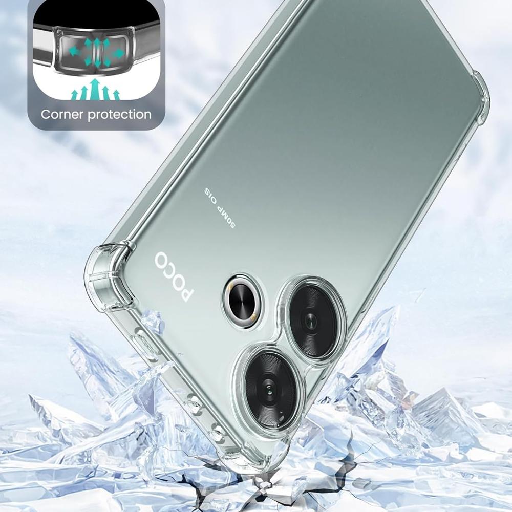 Противоударный чехол из ТПУ с подушкой безопасности для Xiaomi Poco F6 F5 5G X7 Pro X6 X5 M6 Pro 4G Защитный чехол Прозрачный чехол Fundas Coque