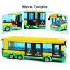Городской автомобиль, желтый пассажирский школьный автобус, одноэтажный общественный набор, фигурки, модель, строительные блоки, игрушки «сделай сам» для детей, подарки для мальчиков