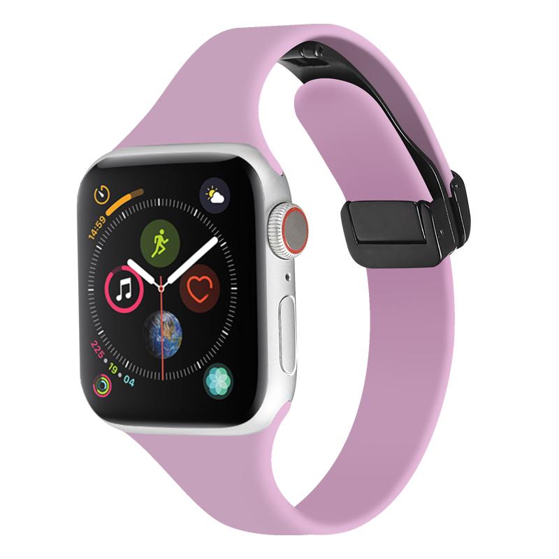 Силиконовый ремешок для Apple Watch Band 44 мм, 45 мм, 49 мм, 40 мм, 41 мм, 42 мм, 38 мм, спортивный браслет с магнитной пряжкой Iwatch 7 8 5 4 SE Ultra