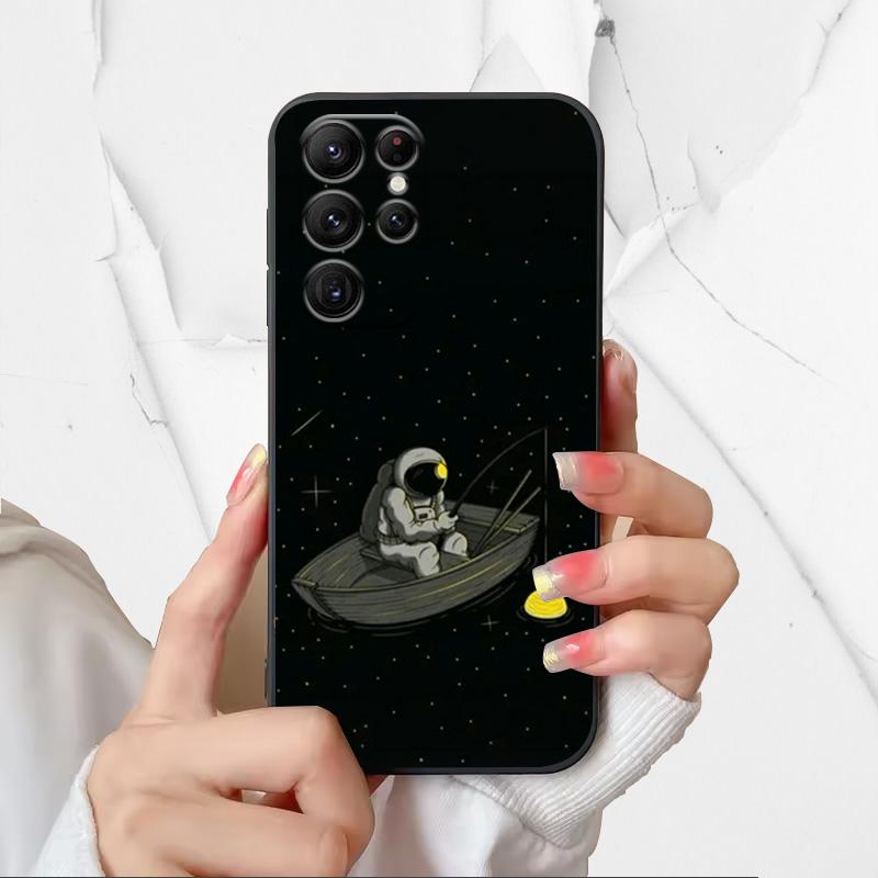 Чехол для телефона с узором космонавта для Samsung Galaxy S25 Ultra Чехлы для Galaxy S 25 Ultra Мягкий силиконовый корпус Черный TPU Fundas