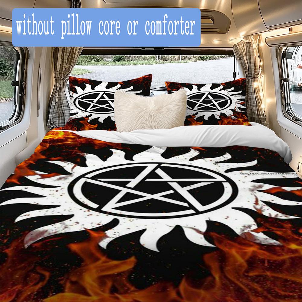 Wizard Magic & Witch Spell Pattern Bedding,Quilt Set Quilt Cover Pillowcase Home Birthday Gift (1*duvet cover+2*pillowcase,without core)ZSJT0917392