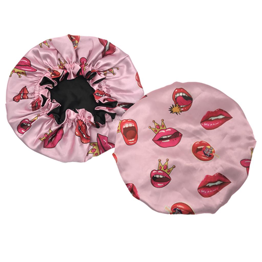 Reversible Double Layered Satin Bonnets for Adults Custom logo Designer Hair Bonnets Silk Price