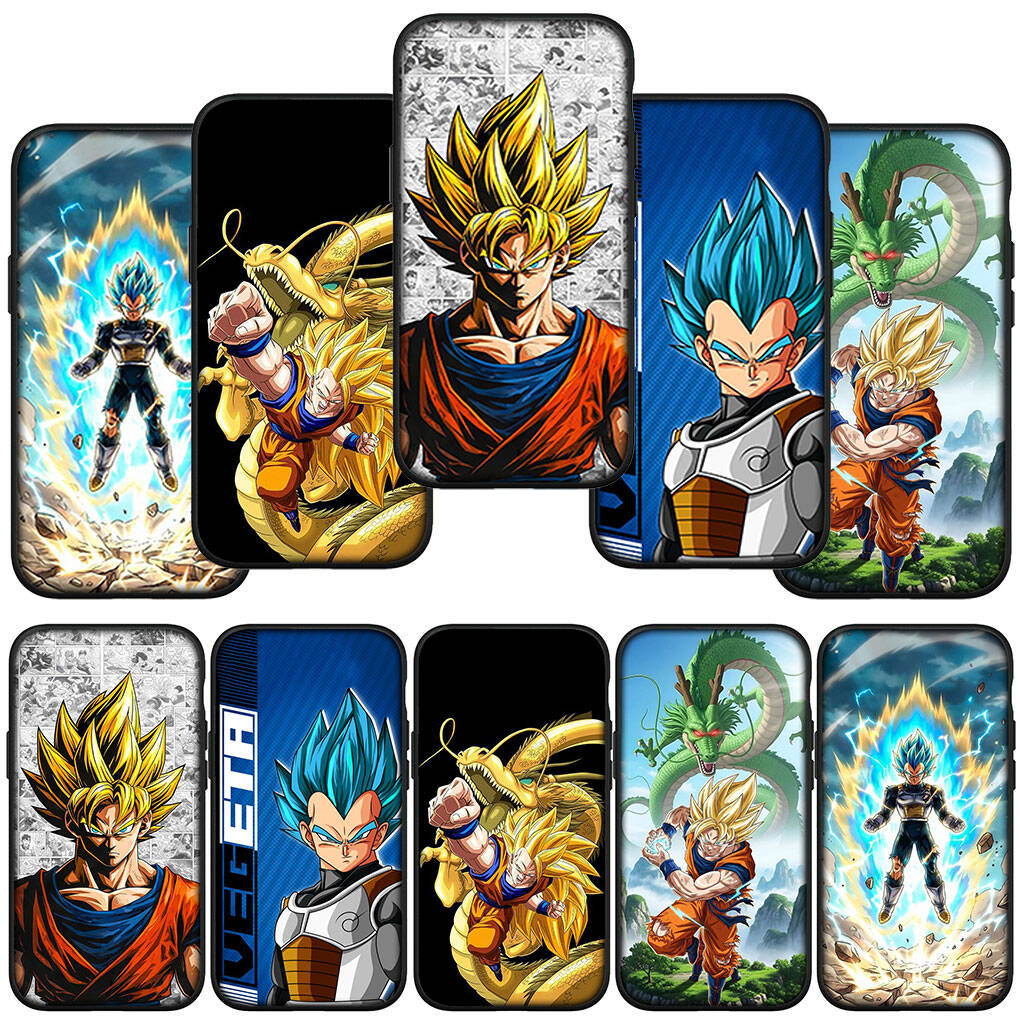 Phone Case for iPhone 17 15 16 Plus Xiaomi Poco X7 X6 F8 F7 M8 C85 C75 C71 Redmi Note 14 12 11 13 Pro Max 14C 13C 15C Cartoon Dragon Gokus Ball Vegeta