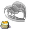 Heart Shaped Perforated Tart Rings With Hole Stainless Steel Tart Bottom Tower Fruit Pie Quiches Cake Ring Mousse Baking Mold