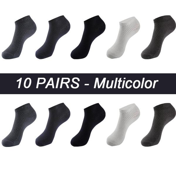 10 пар мужских носков из бамбукового волокна, дышащие компрессионные длинные носки, деловые повседневные мужские носки высокого качества, большие размеры EU38-48