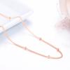14-35 дюймов Тонкое ожерелье из стерлингового серебра 925 пробы с розовым золотом, украшенное бисером, цепочка для женщин и девочек, ювелирные изделия Kolye Collares Collane Ketting