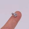 1Pcs Silver Color Zircon Small Cartilage Stud Moon Crown Cross Heart Snowflake Helix Piercing Tragus Stud Earring