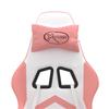 Gaming Chair Swivel White and Pink Artificial Leather