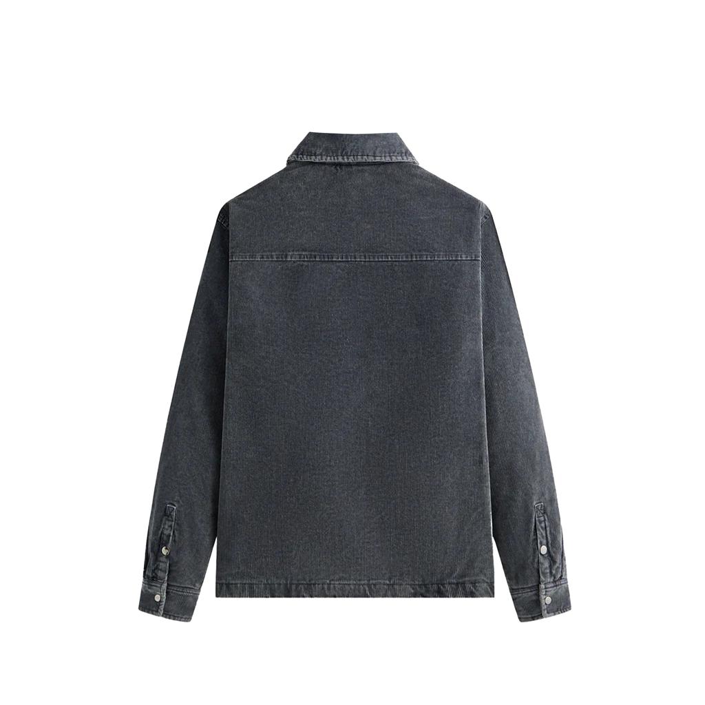 Kith Выстиранный вельвет Brixton Куртка-рубашка с напуском Elevation Мужские топы Черный KHM010915-404