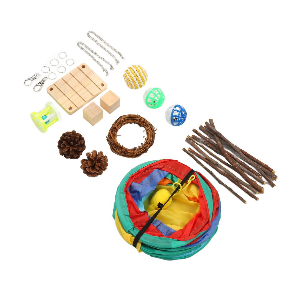 Игрушки-тоннели для хомяков, точилки для зубов, 3-ходовые тоннели и трубы для кроликов с жевательными игрушками для кроликов, морских свинок