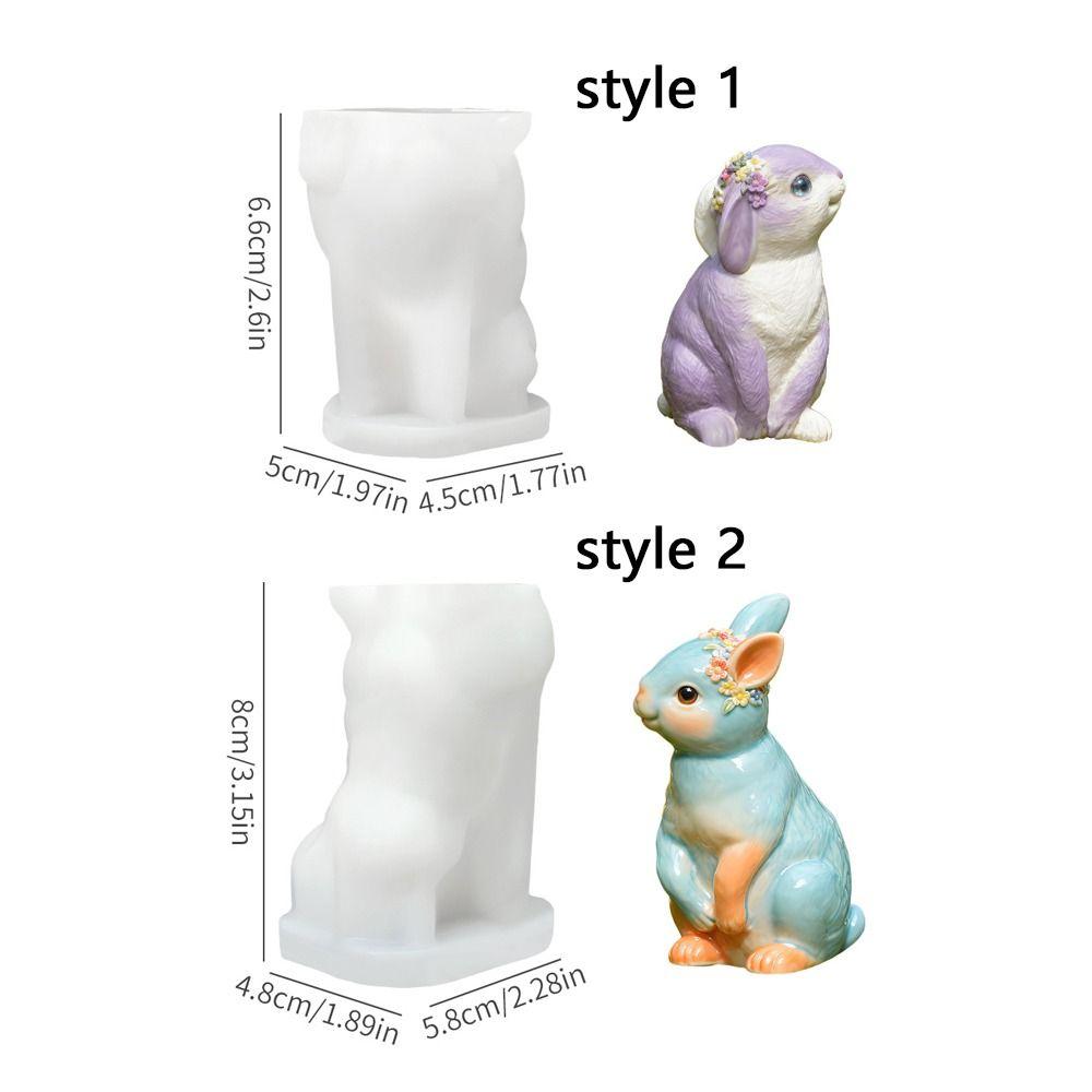 Форма силиконовая для поделок из бетона, милый кролик, 3D, ручной работы, DIY, животное, антипригарная, lovely, для мыла, кролик, пасхальный декор