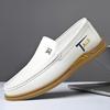 Осень и зима новая кожаная обувь Doudou одна педаль дышащие нескользящие лоферы деловой кэжуал универсальная обувь для папы