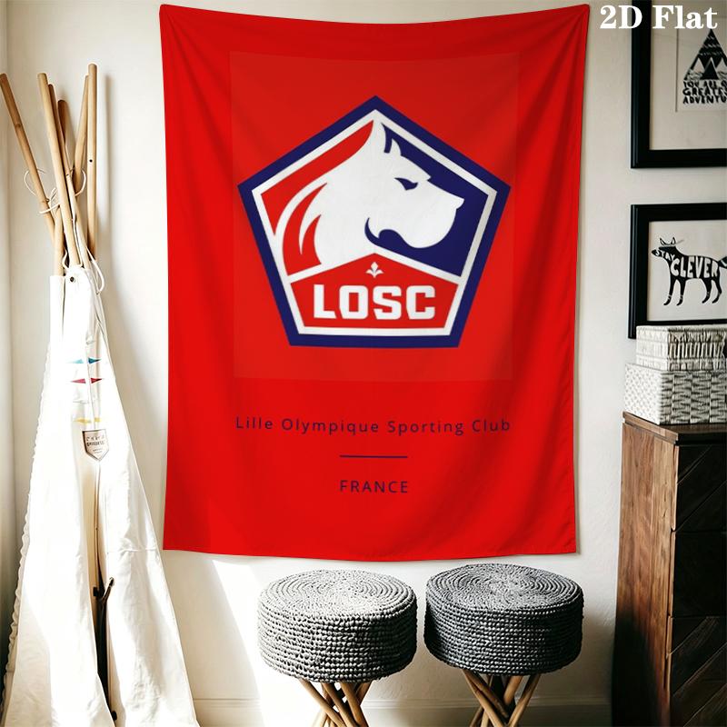 Lille OSC Wall Tapestry Aesthetic Wall Hanging Printed Fabric Blanket Decorative Tapestries for Bedroom Living Room Home Decor