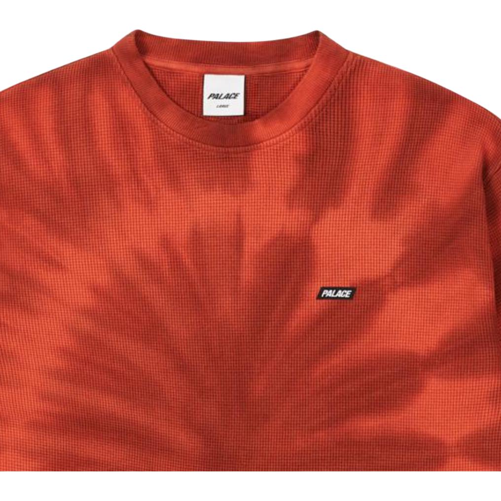Palace Вафельные лонгсливы Tie-Dye выгоревший оранжевый унисекс P27ES063