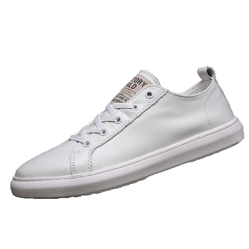 Мужская обувь весенне-осенняя модная простая кожаная дышащая легкая уличная повседневная низкая кеды