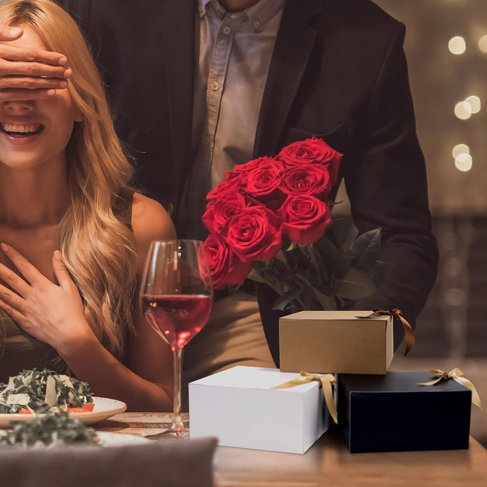 8 шт. черных подарочных коробок с крышками, коробка для предложения руки и сердца подружки невесты, подарочные коробки из крафт-бумаги для свадебной упаковки, коробки для кексов на день рождения