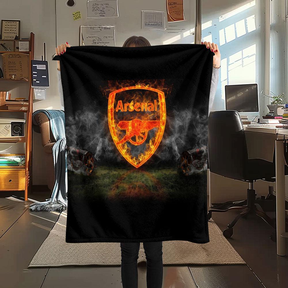 1PC Arsenal F Patterned Flannel Blanket Suitable For All Seasons for Home Decor Warmth and Comfort Gifts Holiday Present