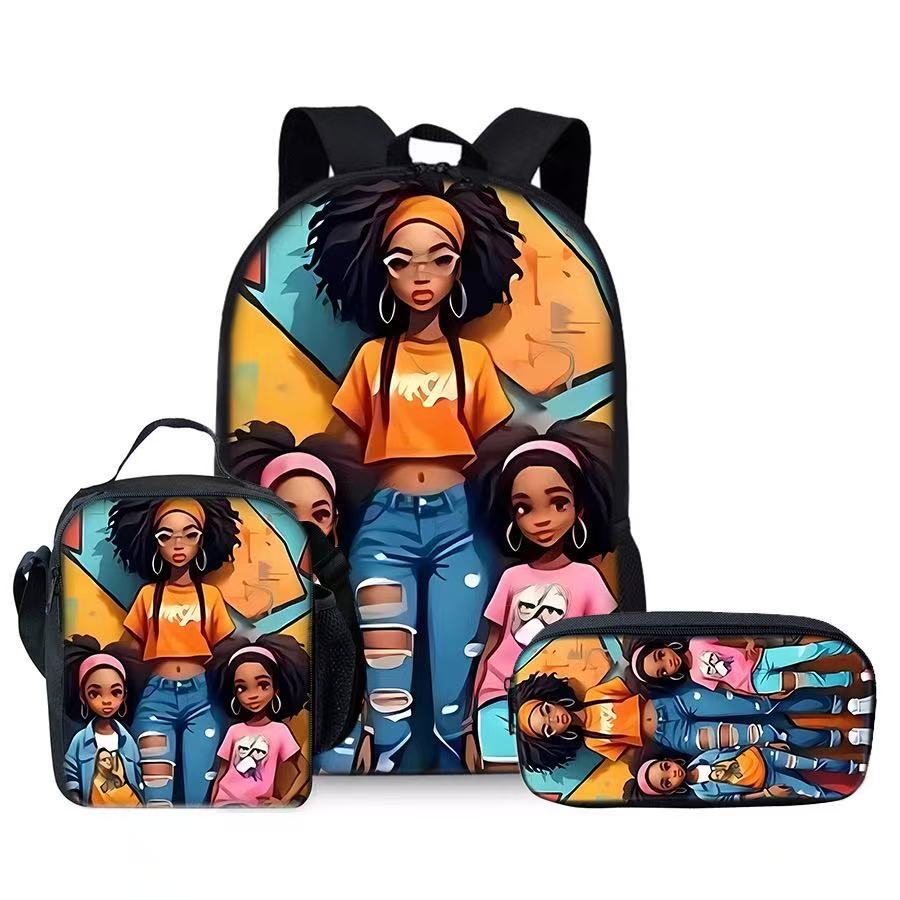 Kids DIY Backpack for Girls, Large Capacity Lightweight Student Bookbag, Kindergarten Lunch Bag Pencil Case