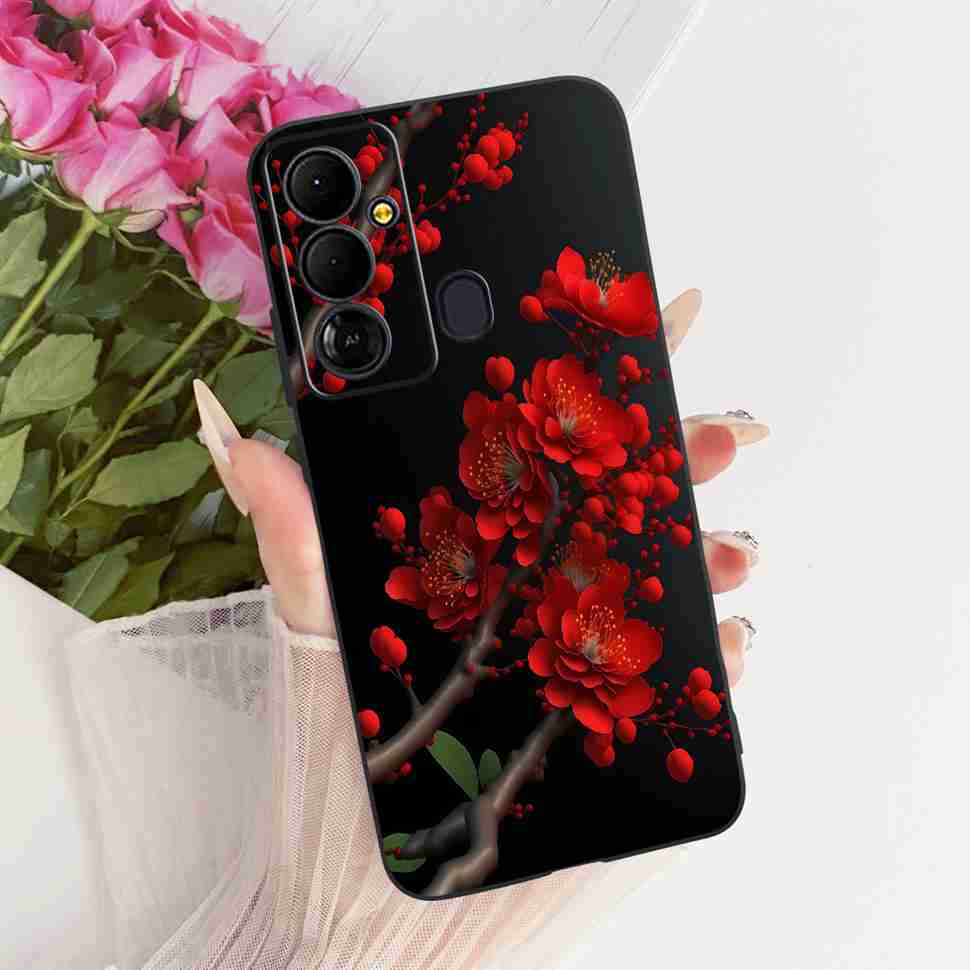 For Tecno Pop 6 Go BE6j Case Colorful Flower Butterfly Silicone TPU Black Cover For Tecno Pop6 Go POP 6GO Shockproof Phone Shell