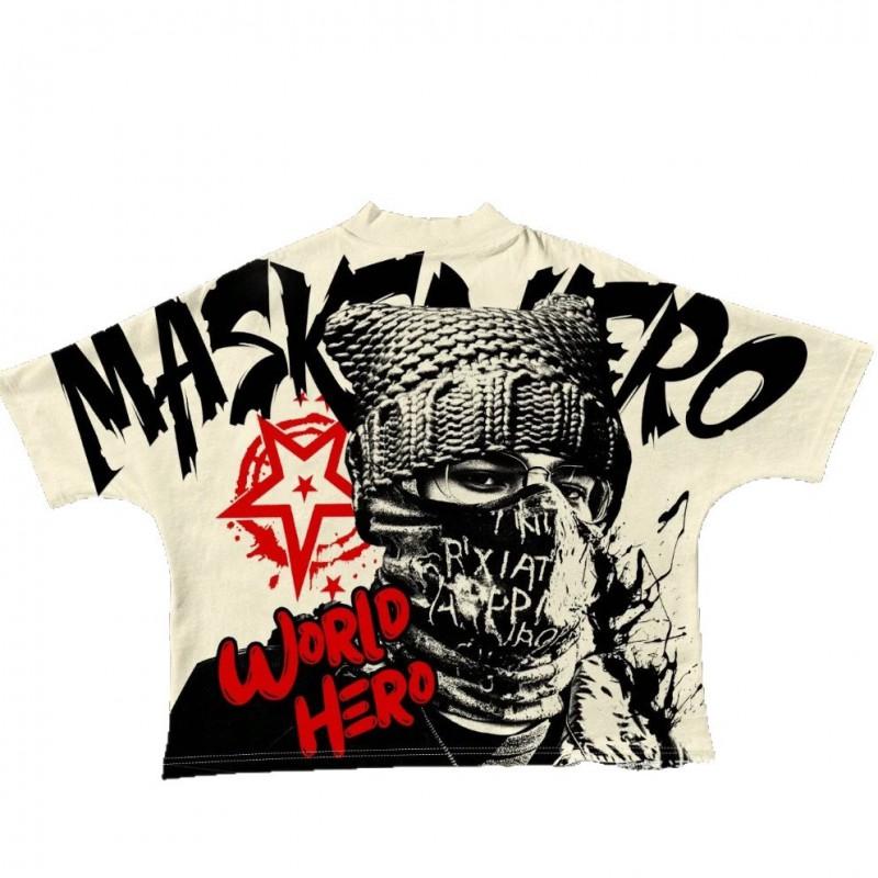 Mens Loose Fit Graphic T-Shirt Casual Streetwear Short Sleeve Top Cartoon Print Breathable Tee