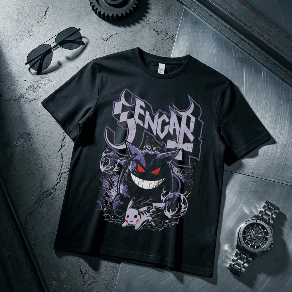 Anime Gengar Printed Tshirt Unisexs And Womens Tshirt Unisexs Tops Harajuku Y2k Tshirt 2026 Summer New Tee Streetwear