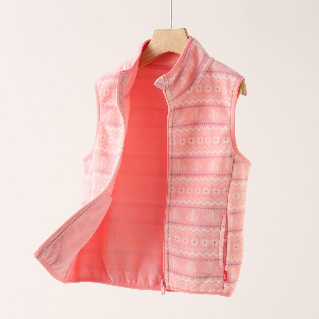 Девочкин флисовый жилет с принтом: Уютная, всесезонная верхняя одежда и вариант школьной формы