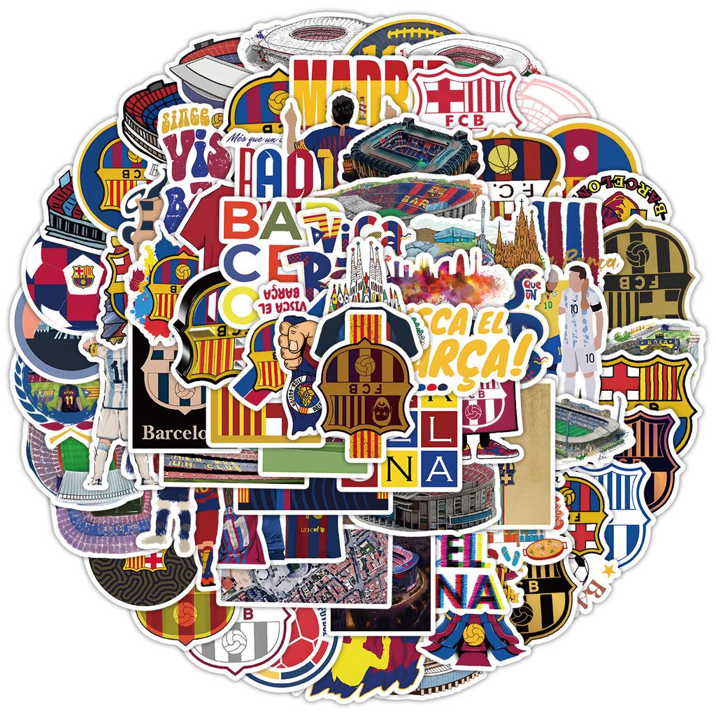 100 шт. Серия граффити ФК «Барселона» Наклейки для мобильных телефонов и компьютеров, Водонепроницаемые декоративные наклейки, Креативные канцелярские наклейки для DIY