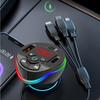 Car Bluetooth 5.0 FM Transmitter PD USB Car Charger MP3 Modulator Player Handsfree Audio Receiver With 3 In 1 Charge Cable for IPhone Huawei Xiaomi