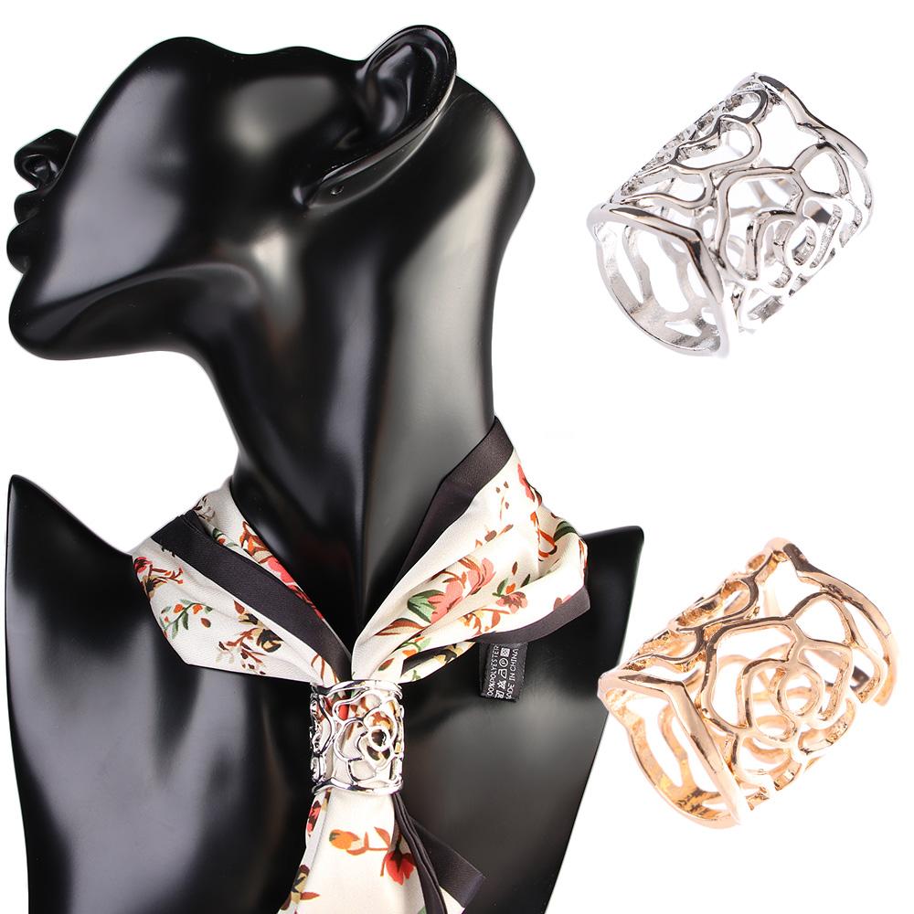 Простые шарфы Леди Ажурный Роза Цветок Женская Мода Ювелирные Изделия Зажим для Шарфа Брошь Корсаж