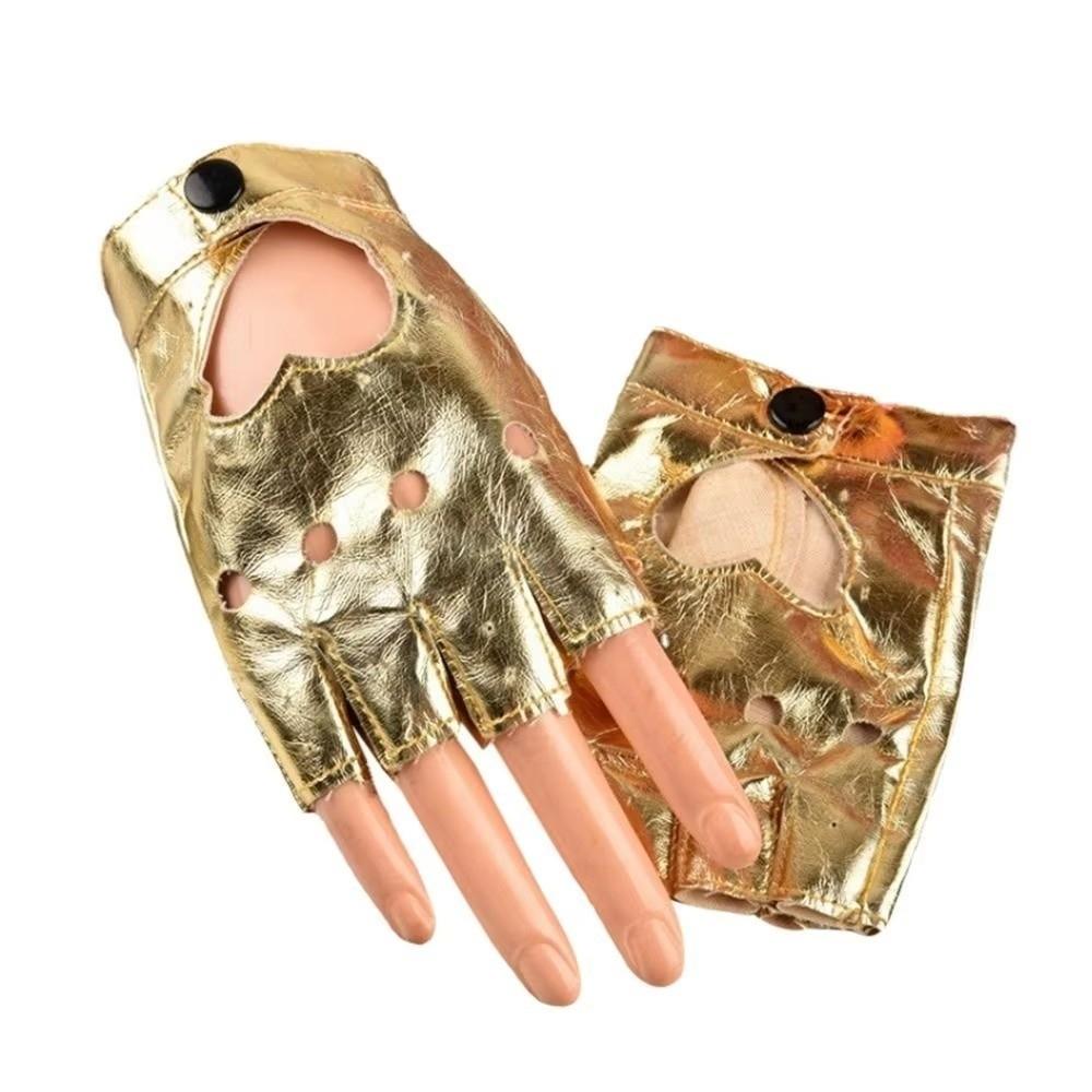 Punk Women Leather Gloves Harajuku Half Finger Mittens Sweet Cool Y2k Leather Gloves Girls