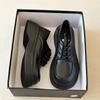 Platform Loafers 2025 Spring New Retro Versatile Black Lace-up Small Leather Shoes College Style Mary Jane Single Shoes