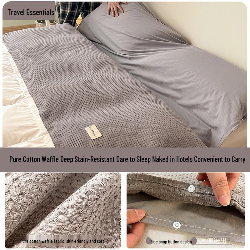 Набор из 3 предметов: Хлопковый дорожный спальный мешок и пододеяльник - Портативный, Защищающий от грязи, для деловых поездок