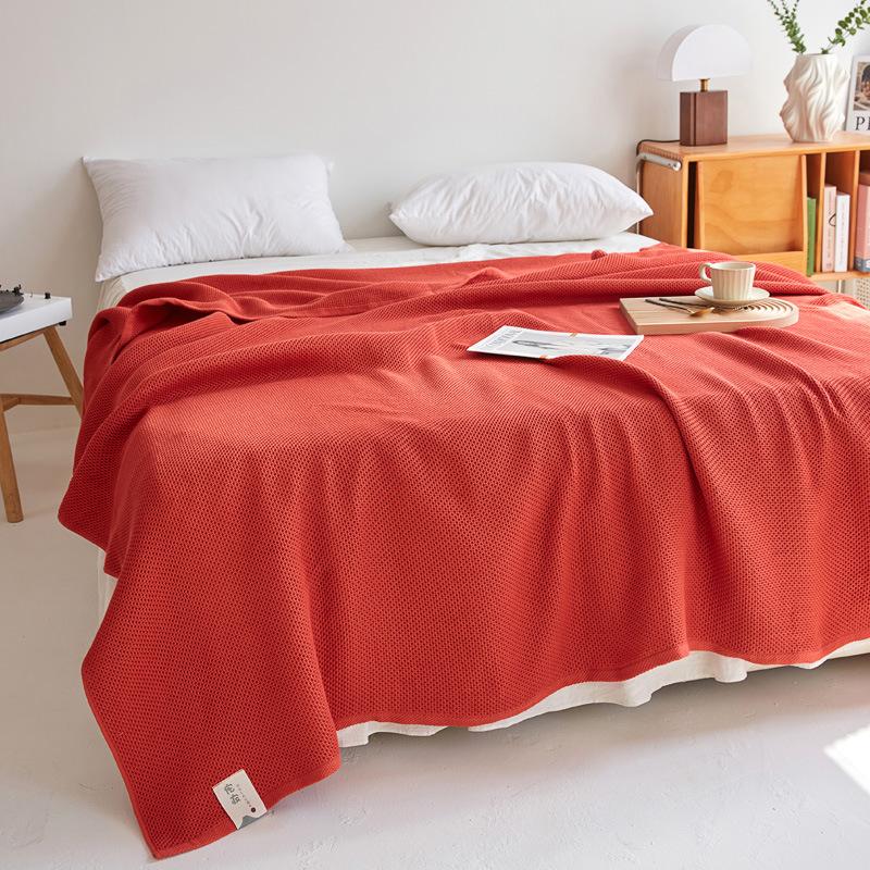 Тонкое вафельное клетчатое хлопковое одеяло для кровати, марлевое полотенце, одеяло, королева, стеганое покрывало, плед, чехол для дивана, постельное белье